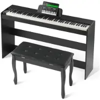 Vevor vektet digitalpiano, 88 tangenter med full vekt, dobbelt keyboard og høyttalere, enkelt kabinettfeste med doble hodetelefoner, 200 toner og rytmer, støtte for Bluetooth/USB/MIDI, for lærerunderv