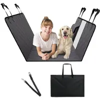 Vevor bakseteforlenger for hunder, hengekøye til bilsetet, vanntett bilsetetrekk med hard bunn for baksetet 54"x24", støtter 400lbs med nettingvindu og oppbevaringslomme for bil, SUV