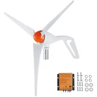 Vevor 500W vindturbingenerator, 12V vindturbinsett, 3-blads vindkraftgenerator med MPPT-kontroller, justerbar vindretning og 2,5 m/s startvindhastighet, egnet for hjem, gård, bobiler, båter