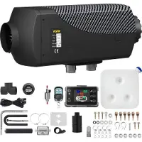 Vevor 12V 8KW dieselluftvarmer med LCD-bryter, dieselvarmer med fjernkontroll og annet tilbehørssett, 12V 8KW parkeringsvarmer