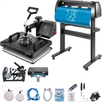 Vevor 5-i-1 digital 15"x12" varmepresse og 34" vinylkutter med Signmaster-programvare
