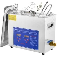 Vevor Profesjonell Ultralydrenser, 6 L Ultralydsmykkerenser med Digital Timer og Varmeelement, Industriell Ultralydrenser i Rustfritt Stål 40kHz for Briller, Klokker, Ringer, Smådeler