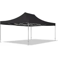 TOOLPORT 4x6 m aluminium, pop up partytelt, uten sidepaneler, svart