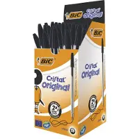 BIC Cristal - Kulepenn - svart - 1 mm - medium (en pakke 50)