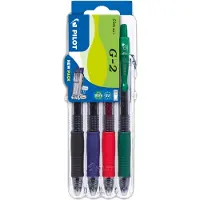 Pilot G-2 Gelpen m/klik Set-2-Go 0,7 mm Basic ass. farver