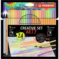 Adlibris Pen 68/88 Arty cardboard box of 24 pens in 12 colors