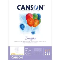 Canson Imagine Din A3 Glatt Limebundet Tegneblokk 50 Ark 200gr 29.7x42 Cm