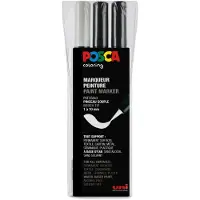 Posca Lakktusj Uni PCF-350 - med 3 farger, svart og hvit