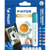 Pilot Fjernkontroll PERMANENT MARKER RUND M 6 METALLIC FARGER PINTOR PILOT