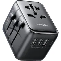 JOYROOM Reiseadapter 17W med EU / US / UK / JP / AU / CN - Svart