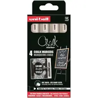 Mitsubishi Uni Chalk marker sæt 4 stk PWE5 (4xwhite)