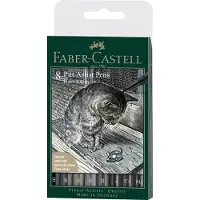 Faber-Castell 167171, 8 farger, Sort, Grå, Rund, Plast, 1 stykker