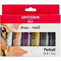 Amsterdam Standard Series portrettsett med akrylmaling | 6 x