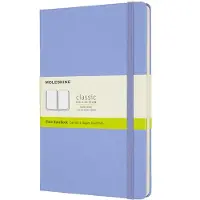 Moleskine Notebook Classic L (13x21 cm) foret, mykt omslag, hortensiablå, 240 sider, blå