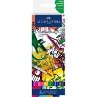 Faber-Castell Goldfaber Aqua Dual, Svart, Blå, Grønn, Lyserosa, Lilla, Gult, Grå, Fint, Resirkulert plast, Rund, Vann-basert blekk
