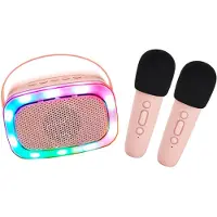 Lalarma Høyttaler m. 2 mikrofoner - Trådløs - Karaoke - Rose - - OneSize - Høyttalere
