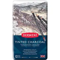 Derwent Tinted Charcoal pencil 12stk tin
