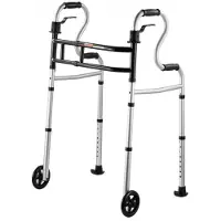 Vevor sammenleggbar rullator på hjul, 3-i-1 sammenleggbare rullatorer med ståstøtte, justerbar høyde og bredde, lett aluminium | Mobilitetshjelpemiddel med forhjul for eldre, funksjonshemmede, opptil