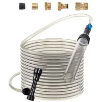 Vevor Akvariumstøvsuger for grus, 33 fot PVC-slange for fisketankstøvsuger for grus, sifonstøvsuger for fisketank, 3 typer messingadaptere, for rengjøring av fisketank, grus og sand