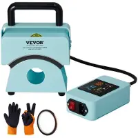 Vevor hattepresse, mini hattevarmepresse for luer med integrert kontrollpanel, hattevarmepresse med 5,9 x 3,15 tommers buet varmeplate, sikkerhetsbase og hanske, automatisk avstengning, grønn