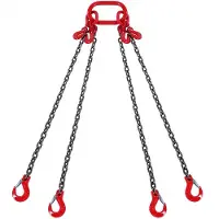 Vevor kjettingslynge, 5/16 tommer x 10 fot løftekjettinger med kroker, G80 motorkjettingtaljeløfter, 11000 lbs/5 tonn løfteslyngekjettinger for motortalje, motorløftekjetting med 4-bens gripekroker og