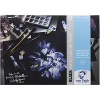 Talens Black watercolour paper pad | 42 x 29.7 cm (A3), 360 g, 12 sheets