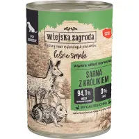 Wiejska zagroda Økonomipakke Dog 24 x 400 g - Hjort med kanin