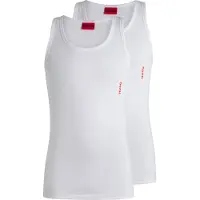 HUGO for man. 50469778 Pack of 2 white logo vests (XL), Homewear, Cotton
