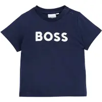 BOSS T-skjorte - Navy m. Hvit - - 12 md - T-skjorte
