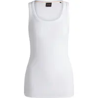 BOSS for woman. 50504245 T-shirt Emmatite white (L), Casual, Cotton, Sleeveless / Straps