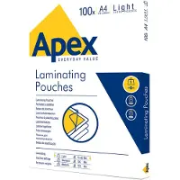 Apex Laminating pouches a4 75/80mic 100 pack