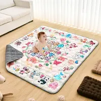 Vevor Baby Lekematte, 59"x71" Baby Krypematte, Sklisikker Ett-delt Tykk Myk Baby Lekematte, Sammenleggbar Rullbar Gulvmatte, Vanntette Aktivitetslekematter for Babyer, Småbarn, Spedbarn, Maskinvaskbar