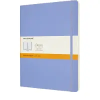 Moleskine Notebook Classic XL (19x25 cm) fôret, mykt omslag, hortensiablå, 192 sider, blå