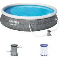 Bestway Fast Set 57376 oppblåsbart basseng 7340 L 396 x 84 cm, grå