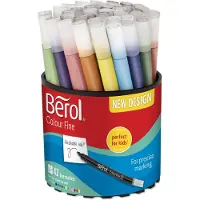 Berol filtspiss fargetusjer, tynn spiss (0,6mm), vaskbar, assorterte farger, eske med 42 stk.