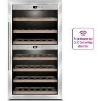 Caso WineComfort 660 Smart, Vin kjøleskap, Frittstående, 66 flasker, 60 W, Innebygd lys, Rustfritt stål