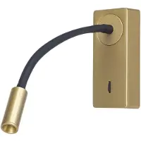 Forlight LED-vegglampe Mine, gullfarget, aluminium, høyde 14 cm
