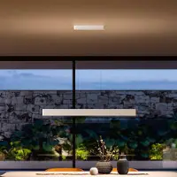 LINEA LIGHT LED-hengelampe Satori, lengde 114,4 cm, hvit, 2700 K, aluminium