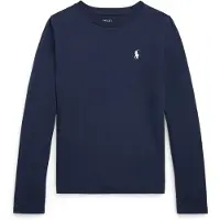 Ralph Lauren for girl. 313841122029 Long sleeve marl jersey knit t-shirt ((S) 7años= 130/134cm), Casual, Cotton, Navy, children's fashi