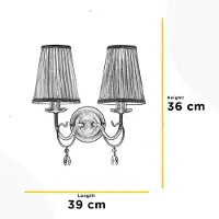 ONLI Delia vegglampe, bronsefarget, 2 lamper, bredde 25 cm