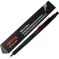 Rotring 600 Mechanical Pencil | 0.7 mm | Black All-Metal Body Propelling Pencil | Non-Slip Knurled Grip & Hexagonal Barrel