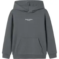 Name it Hettegenser - Noos - NkmBrody - Lava Smoke m. Trykk - - 6 år (116) - Hettegenser