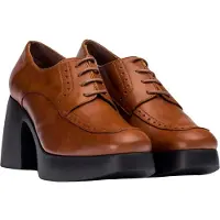 Wonders for woman. H-4962_2525_2725 Brown Mercedes Leather Loafers (39), 5 to 8 cm, Laces, Casual