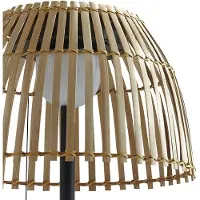 LUCANDE LED-solcelledrevet gulvlampe Eligio, bambus, Ø 39 cm, RGB