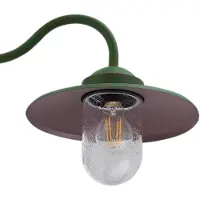LINDBY utendørs vegglampe Bilma, grønn, glass, 29 cm høy