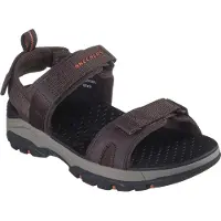 SKECHERS for man. 205112 Relaxed Fit Tresmen Ryer Brown Sandals (45), Flat, Velcro, Casual