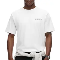 Superdry for man. M1012083A Tech white relaxed fit t-shirt (S), Casual, Cotton, Short sleeve