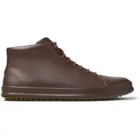 Camper for man. K300236-022 Brown Chassis Leather Sneakers (46), Flat, Laces, Casual