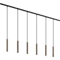 QAZQA Moderne skinnesystem med 6 pendellamper bronse 1-fase - Slimline Keno