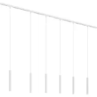 QAZQA Moderne skinnesystem med 6 hvite pendellamper 1-fase - Slimline Keno